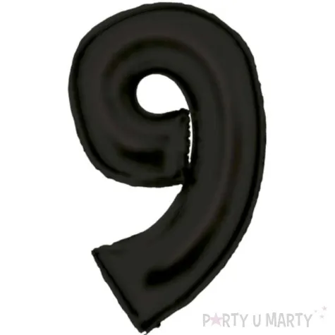 balon foliowy cyfra 9 satynowy czarny amscan 34 dgt