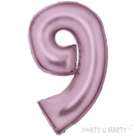balon foliowy cyfra 9 satynowy rozowy amscan 34 dgt