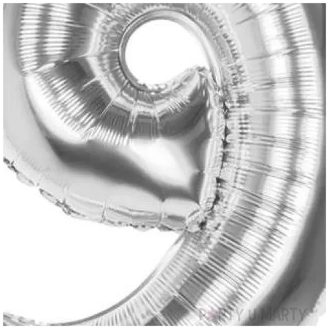 balon foliowy cyfra 9 srebrny boland 34 dgt