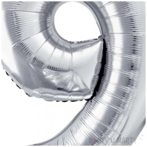balon foliowy cyfra 9 srebrny partydeco 34 dgt