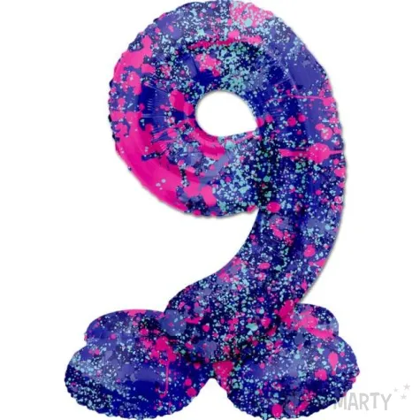 balon foliowy cyfra 9 stojaca galaxy splash folat 28 dgt