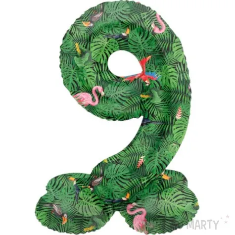 balon foliowy cyfra 9 stojaca hawajskie party folat 17 dgt