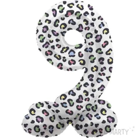 balon foliowy cyfra 9 stojaca panterka folat 17 dgt