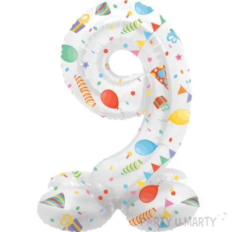 balon foliowy cyfra 9 stojaca party folat 17 dgt