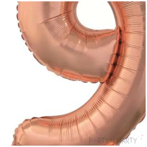 balon foliowy cyfra 9 stojaca rozowe zloto godan 29 dgt