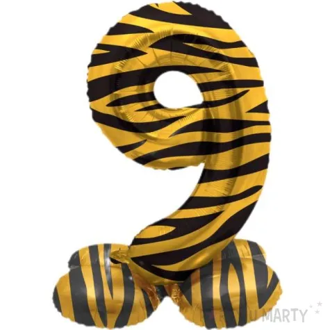 balon foliowy cyfra 9 stojaca tygrysie pregi folat 17 dgt