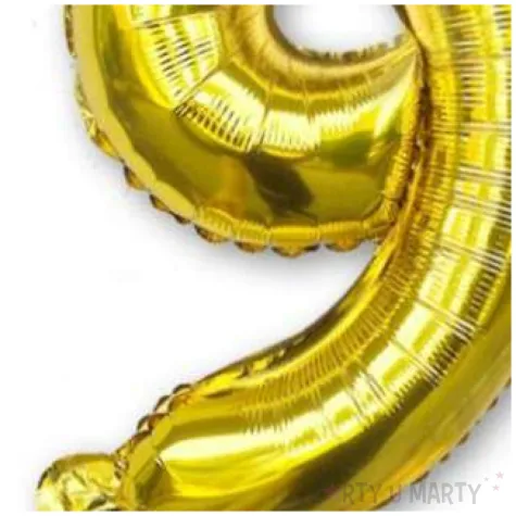 balon foliowy cyfra 9 stojaca zloty dekoracjepolska 30 dgt