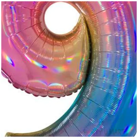 balon foliowy cyfra 9 teczowy holo grabo 40 dgt
