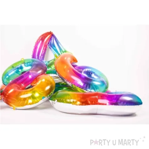 balon foliowy cyfra 9 yummy gummy rainbow teczowy folat 34 dgt