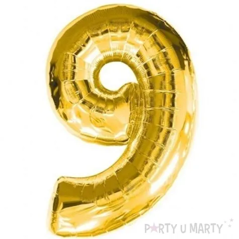 balon foliowy cyfra 9 zloty amscan 34 dgt