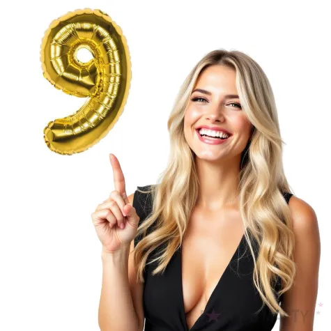 balon foliowy cyfra 9 zloty boland 14 dgt