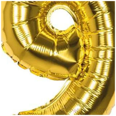 balon foliowy cyfra 9 zloty boland 14 dgt