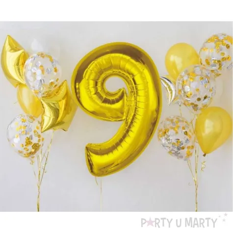 balon foliowy cyfra 9 zloty godan 36 dgt