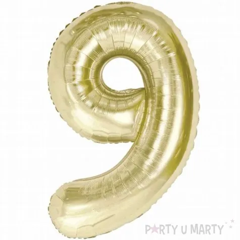 balon foliowy cyfra 9 zloty jasny godan 33 dgt