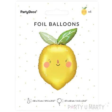 balon foliowy cytrynka zolty partydeco 30