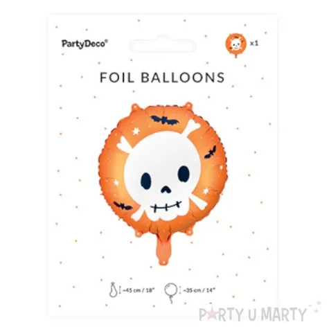 balon foliowy czaszka i nietoperze halloween partydeco 18 rnd