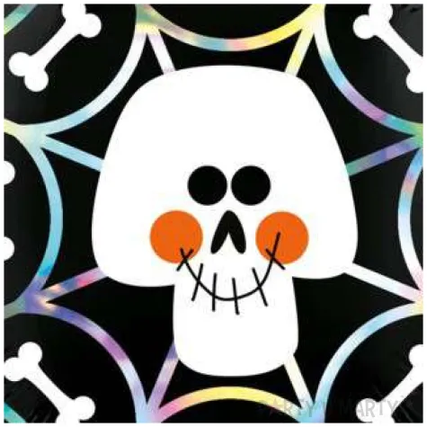 balon foliowy czaszka w pajeczynie opalizujacy amscan 18 rnd