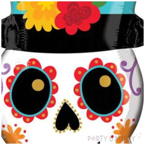 balon foliowy czaszka z cylindrem kolorowy amscan 22 shp