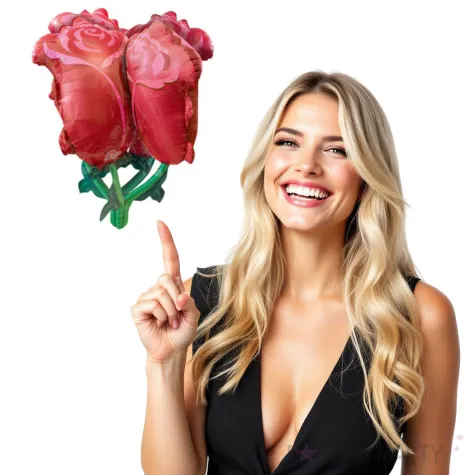 balon foliowy czerwone roze amscan 30 shp