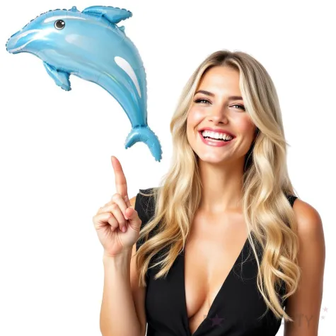 balon foliowy delfin niebieski top ten 18 shp