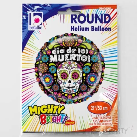 balon foliowy dia de los muertos betallic 21 rnd