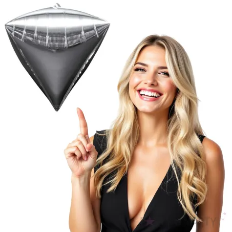 balon foliowy diament srebrny amscan 17 dmz