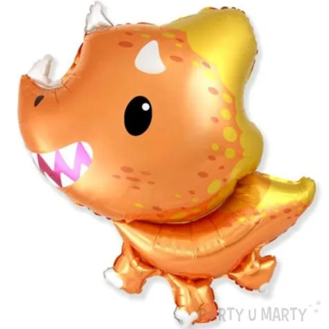 balon foliowy dinozaur triceratops pomaranczowy flexmetal 24 shp