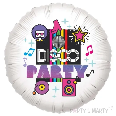 balon foliowy disco party bialy 18 rnd