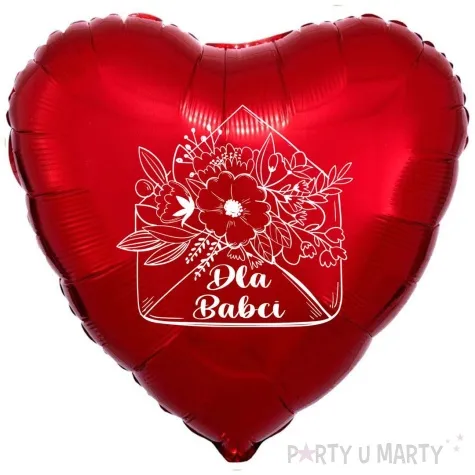 balon foliowy dla babci czerwony 18 hrt