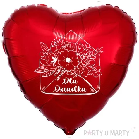 balon foliowy dla dziadka czerwony 18 hrt