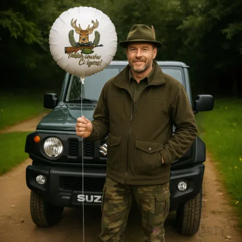 balon foliowy dla mysliwego lub kola lowieckiego takich lowow ci zycze okragly bialy 18 cali p