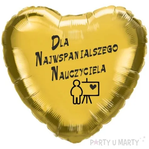 balon foliowy dla najwspanialszego nauczyciela zloty 18 hrt