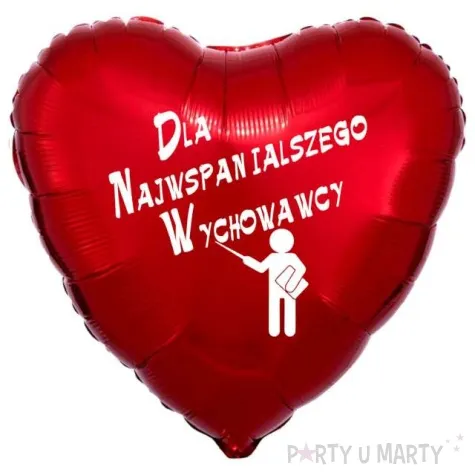 balon foliowy dla najwspanialszego wychowawcy czerwony 18 hrt