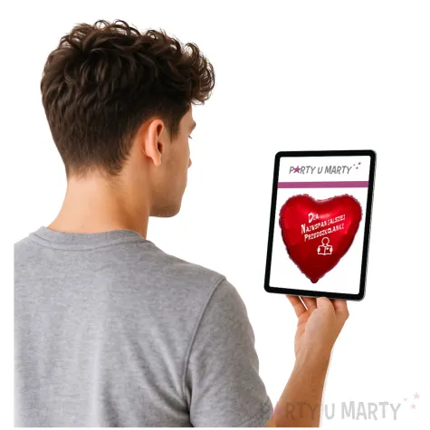 balon foliowy dla najwspanialszej przedszkolanki czerwony 18 hrt