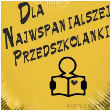 balon foliowy dla najwspanialszej przedszkolanki zloty 18 hrt