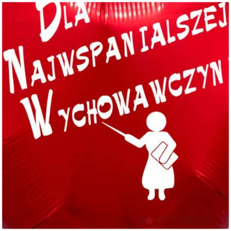 balon foliowy dla najwspanialszej wychowawczyni czerwony 18 hrt