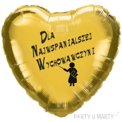 balon foliowy dla najwspanialszej wychowawczyni zloty 18 hrt