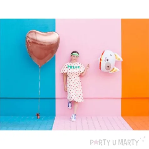 balon foliowy duze serce rozowo zloty partydeco 28 hrt