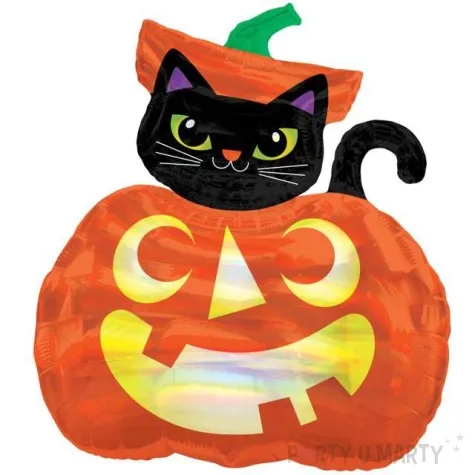 balon foliowy dynia opalizujacy pomaranczowy holograficzny 28 shp