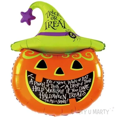 balon foliowy dynia w kapeluszu pomaranczowo zielony partypal 36 shp