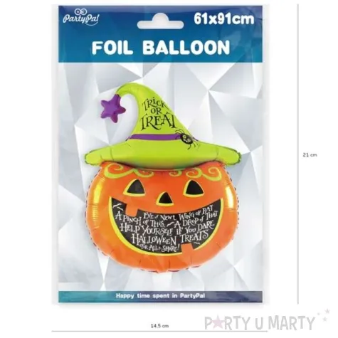 balon foliowy dynia w kapeluszu pomaranczowo zielony partypal 36 shp