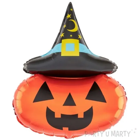 balon foliowy dynia w kapeluszu pomaranczowy czarny partypal 35 shp