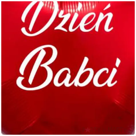 balon foliowy dzien babci czerwony 18 hrt