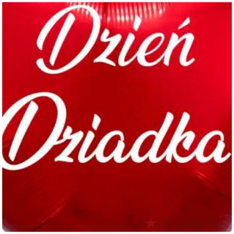 balon foliowy dzien dziadka czerwony 18 hrt