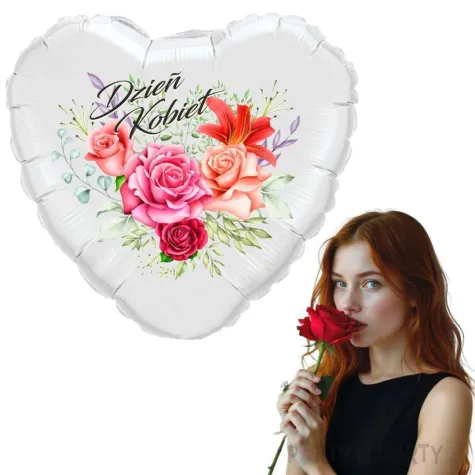 balon foliowy dzien kobiet bialy 18 hrt