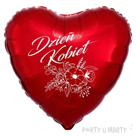 balon foliowy dzien kobiet czerwony 18 hrt