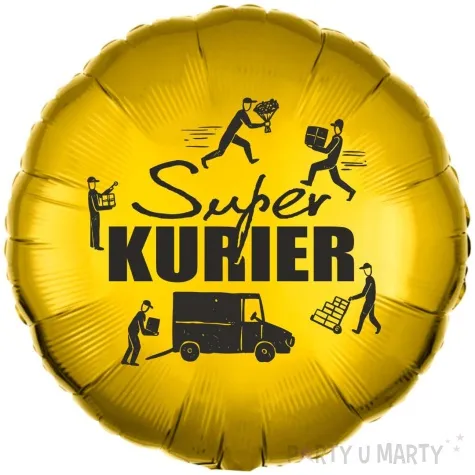 balon foliowy dzien kuriera super kurier czarno zloty 18 rnd