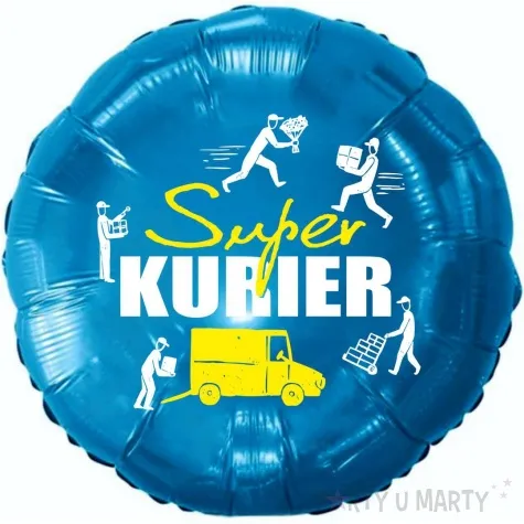 balon foliowy dzien kuriera super kurier zolto niebieski 18 rnd