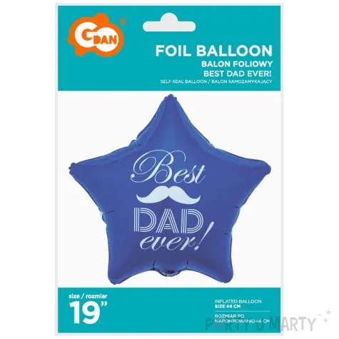 balon foliowy dzien ojca best dad ever niebieski godan 19 str