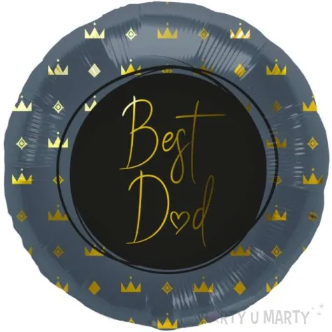 balon foliowy dzien ojca best dad szaro niebieski folat 18 rnd